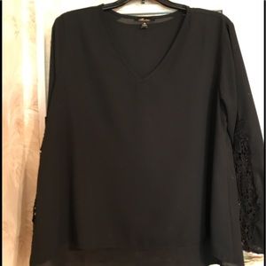 Black Lace sleeve Blouse